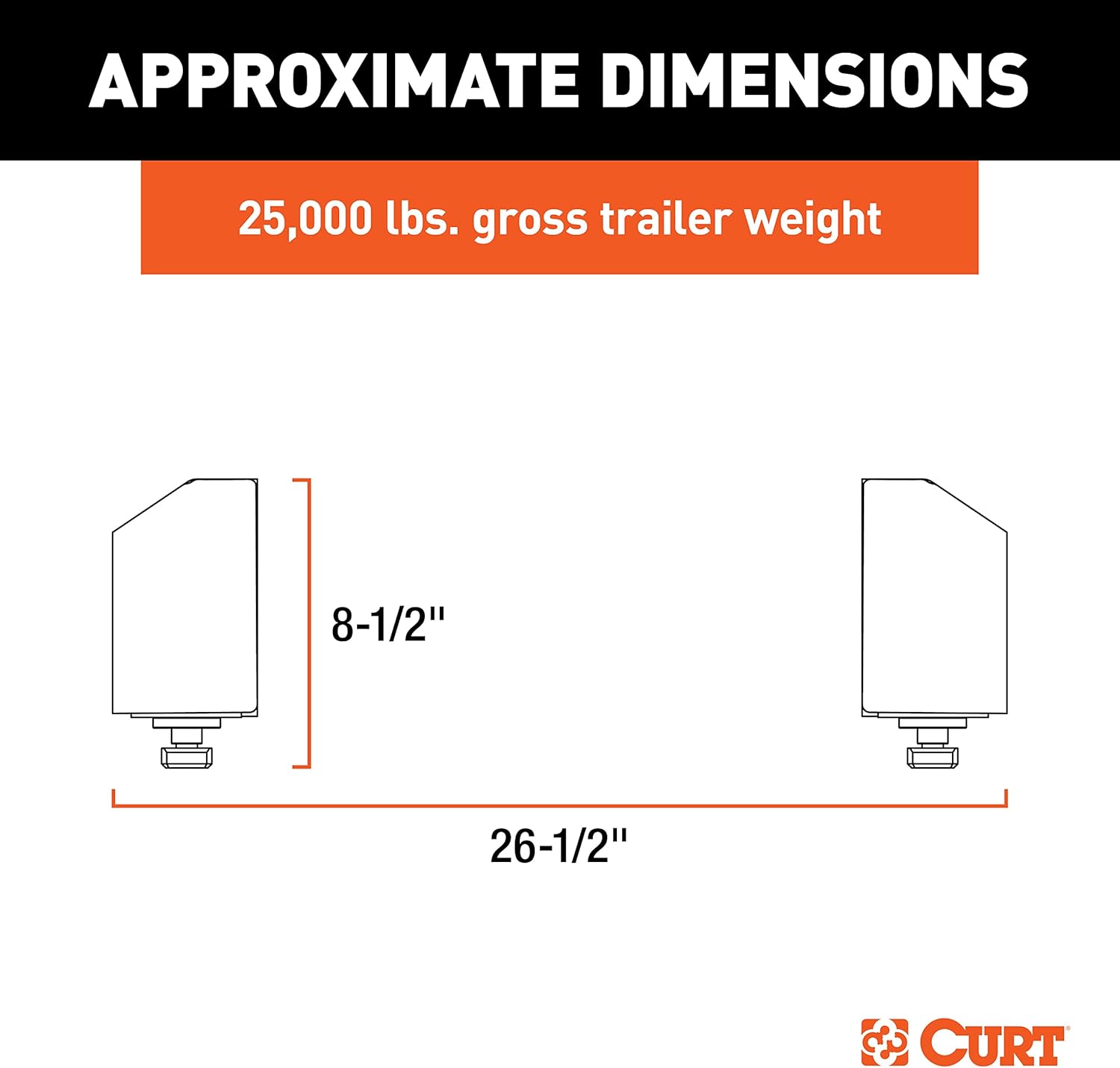 CURT 16029 Replacement Chevrolet Silverado, GMC Sierra 2500, 3500 HD Puck System 5th Wheel Legs, 25,000 lbs, Hitch Head Required