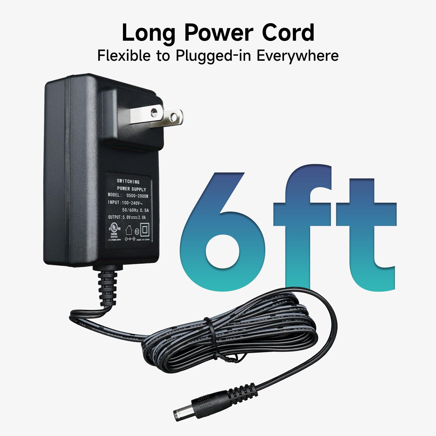 Wall AC Home Charger + USB Cord Replacement for Amazon Kindle Fire HD 10 (7th Gen Generation)