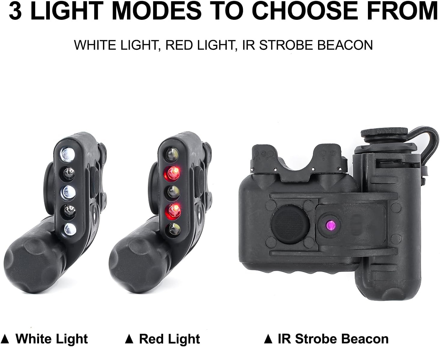 Tactical Helmet Light with IR Strobe Beacon Red White LED, Airsoft Survival Signal Lamp with Mount Accessories for ARC MICH Helmets Guide Rail