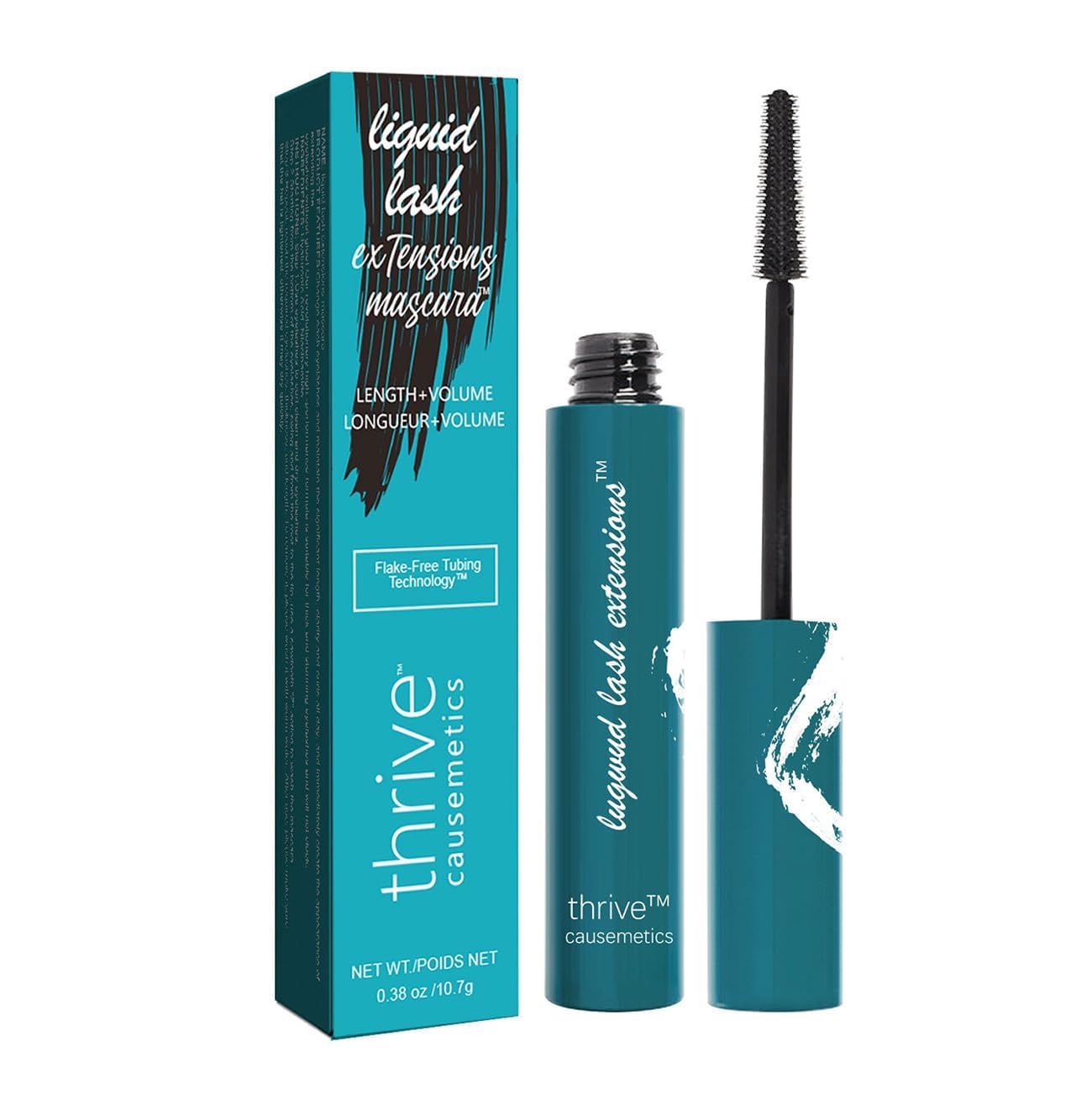 Thrive Mascara Liquid Women's Fashion Beauty Extensions Mascara, Crystal (Rich Black) 10.7g | Gluten & Cruelty Free