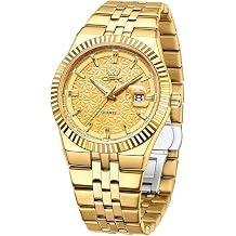 OPK Watches for Men Luxury Dress Mens Watch Analog Quartz Textured dial with Day Business Wrist Watch Stainless Steel Waterproof Luminous