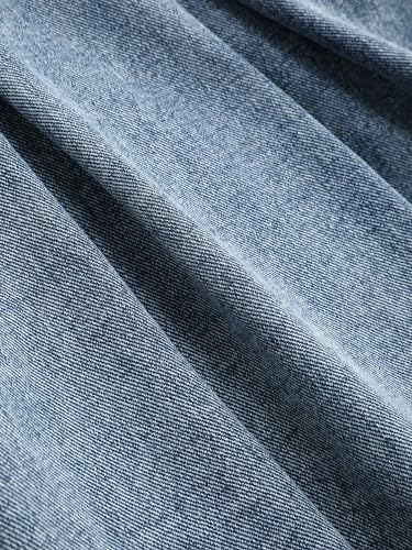 CIDER Women's Denim High Waist Pleated Raw Hem Mini Skirt3