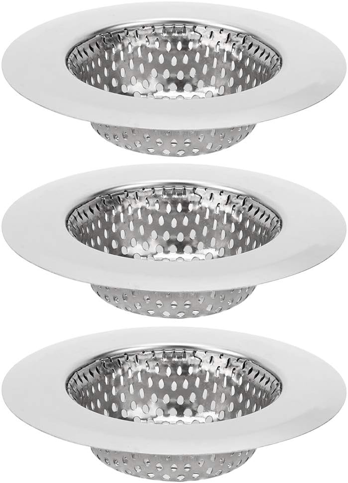 Stainless Steel Kitchen Sink Filter Bathroom Sewer Filter Portable Strainers Easy Debris Prevention Kitchen Bathroom Bathtub Toilet Wash Basin Stainless Steel (M)