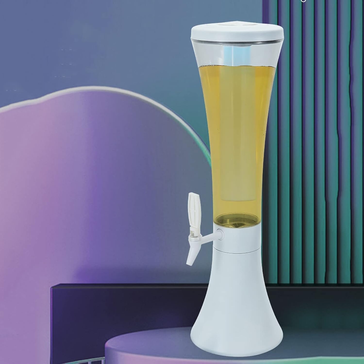 Beer Column 3L Beer Dispenser Multi-Purpose Beer Barrel Commercial Beer Container High Temperature Resistant Wine Cannon for Bars, Restaurants, Hotels Beer Tower (Color : Green)