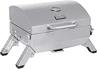 Royal Gourmet GT1001 Grelha Portátil de Aço Inoxidável, 10.000 BTU Churrasqueira a Gás com Pernas Dobráveis e Tampa Trancável, Acampamento ao Ar Livre, Deck e Bagagem, Prata