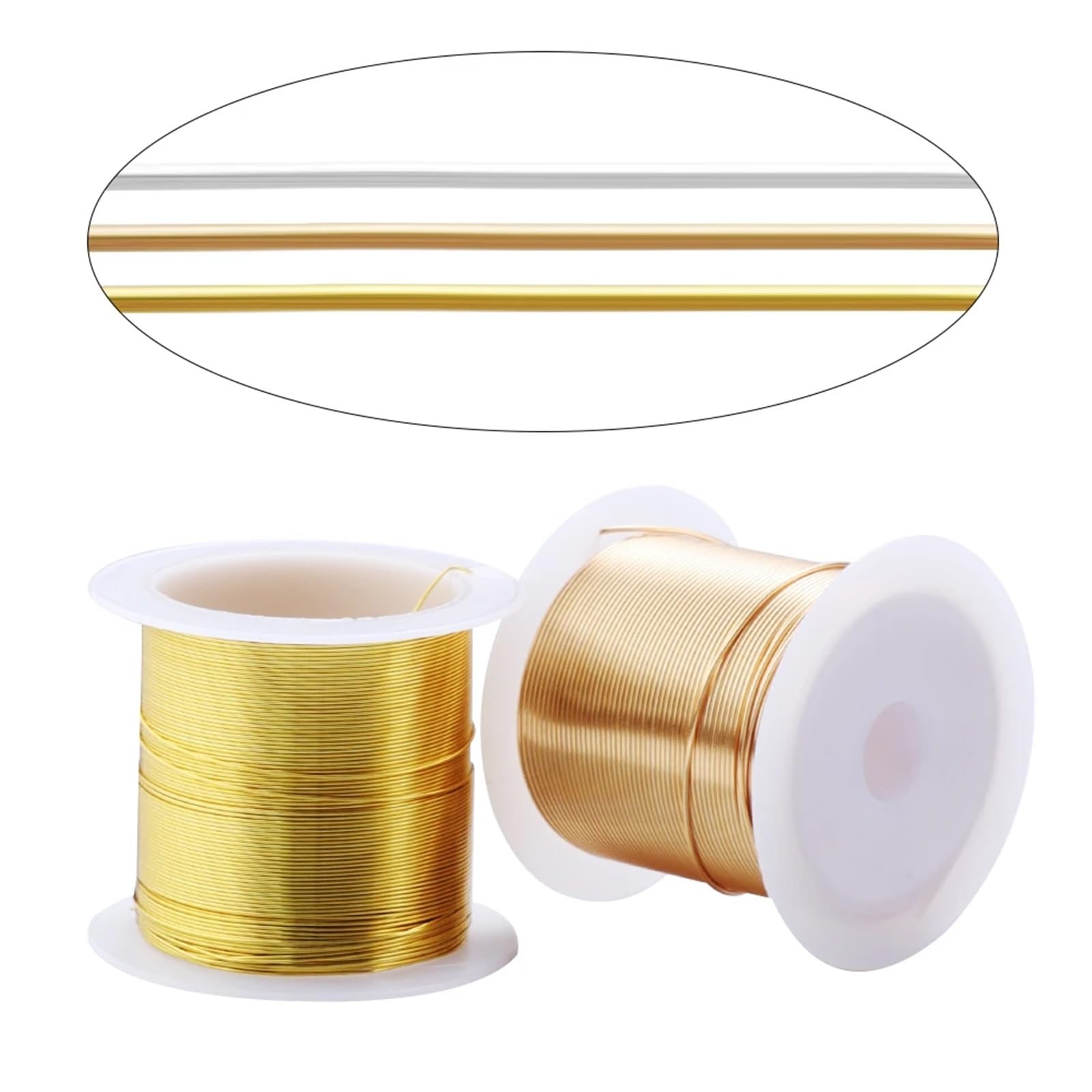 Elastyczny sznurek do bransoletek Drut jubilerski 10 rolek Złoto Srebro Miedź Trwały kolor Koraliki tworzenia DIY(Golden,0.4mm 45m)