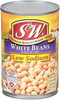 Reduced Sodium Premium White Beans (Navy Beans) 15.5 oz cans (Pack of 12)