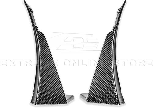 Miniatura 9 de Para Chevrolet Corvette C7 2014-2019  Z06 Etapa 3 Estilo Parachoques Delantero Inferior Divisor Extensión Lateral Aletas (Fibra de Carbono)