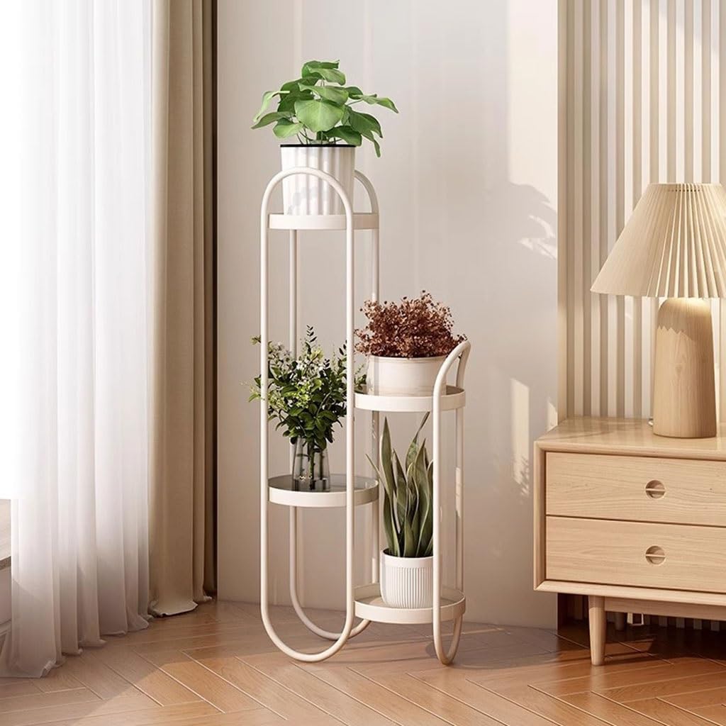Tiered Plant Stand Indoor Household Iron Flower Pot Rack Living Room Balcony Multi-layer Floor-standing Spider Plant Display Stand Outdoor Plant Stands For Patio