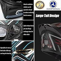 Vista 3 de Bluetooth Modular Motorcycle Helmet, Bluetooth Support 2 People intercom, Full Face Integrated Helmet Flip Up Helmet with Inner Sun Visor Double