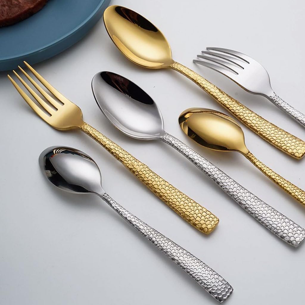 Ensemble d'argenterie Ensemble de Couverts en Acier Inoxydable 2/3/4 pièces Couteau Fourchette cuillère Miroir Poli fourchettes à dîner Ensemble de Couverts de Cuisine à Domicile
