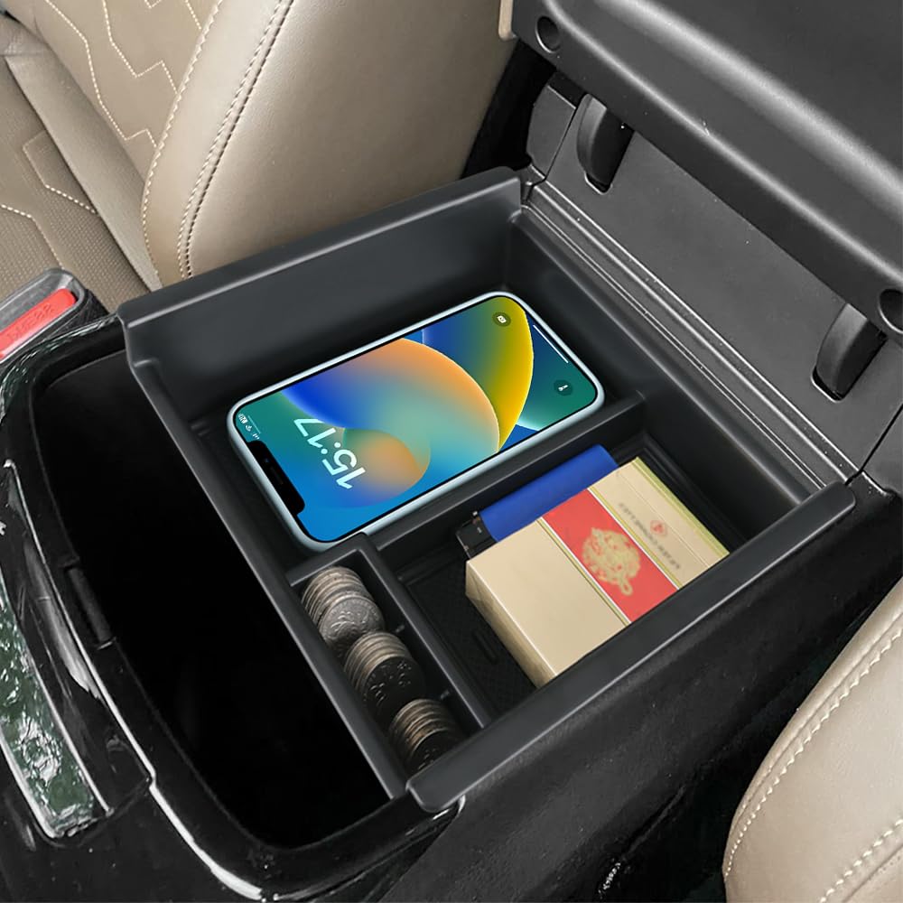 LUNQIN Car Center Console Organizer Tray for Kia Telluride 2020 2021 2022 2023 2024 Auto Interior Accessories Front Seat Middle Armrest Box Storage Bag Glove Hidden Accessory