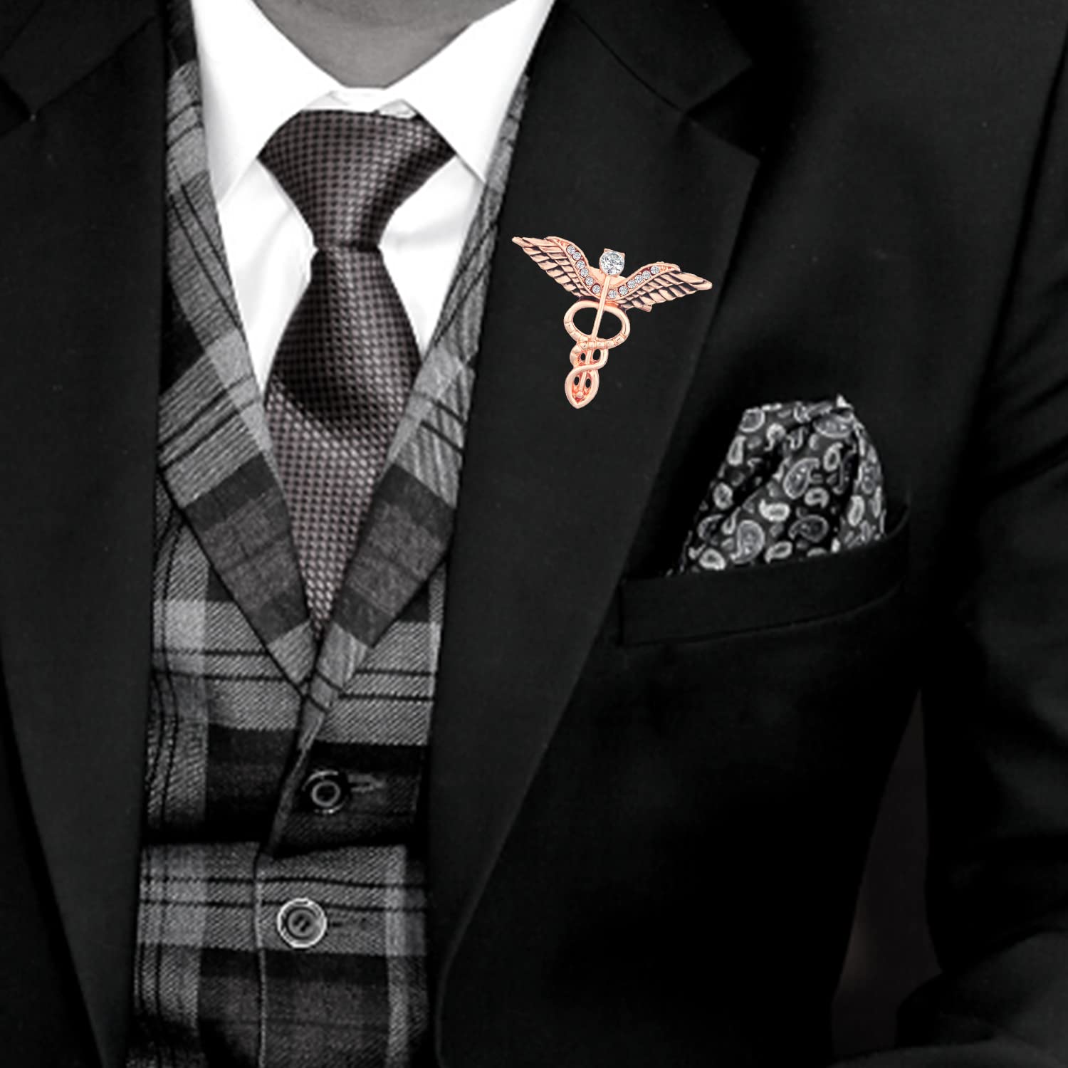Caduceus Doctor's Brooch Lapel/Brooch Pin Combo (CO1105604M)