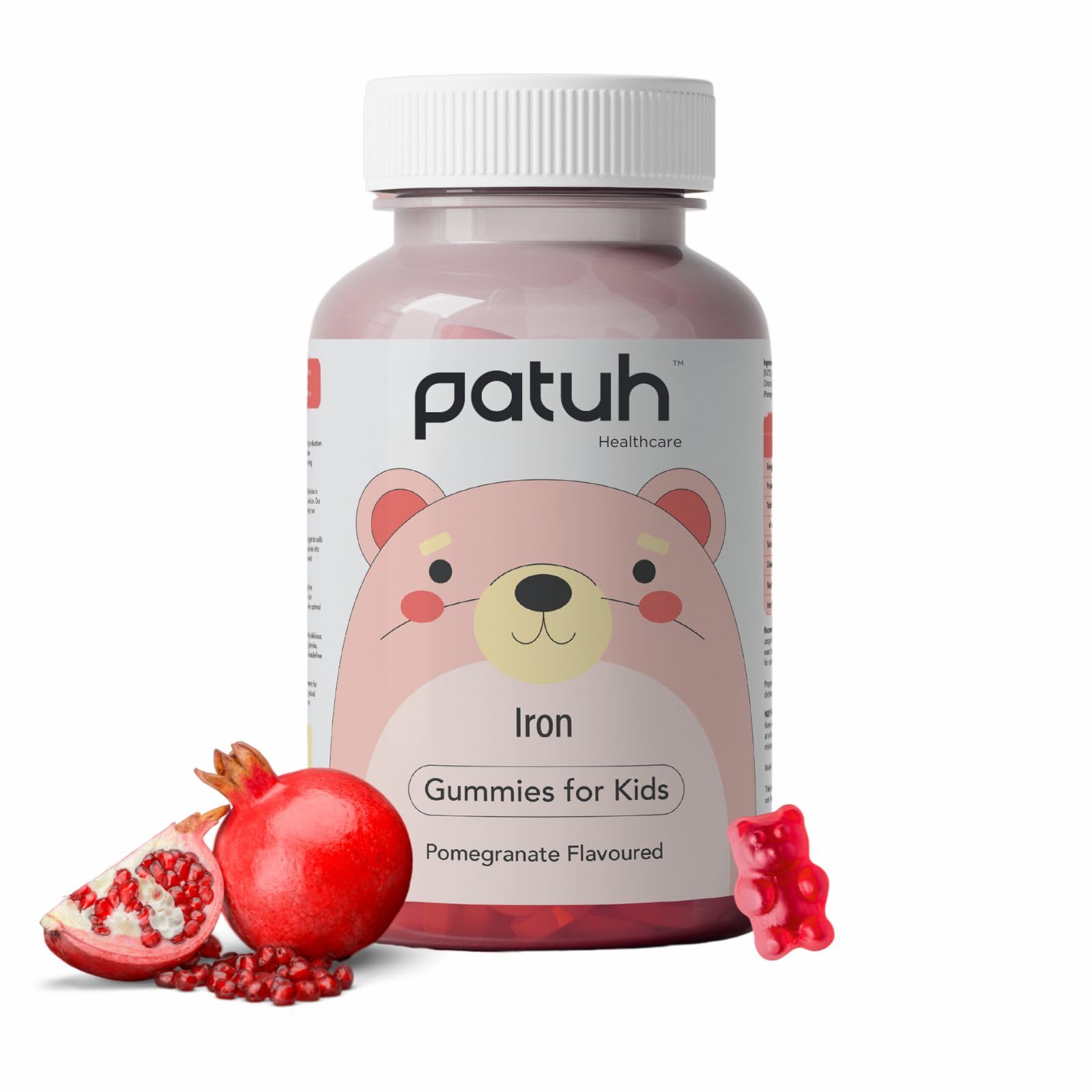 Sponsored Ad - Iron Gummies for kids (4 years & above) 100% Vegetarian Formula, Kids Gummies To Prevent Fatigue And Boost Energy Supports Immune System, Natural Pomegranate flavor (Pack of 1)