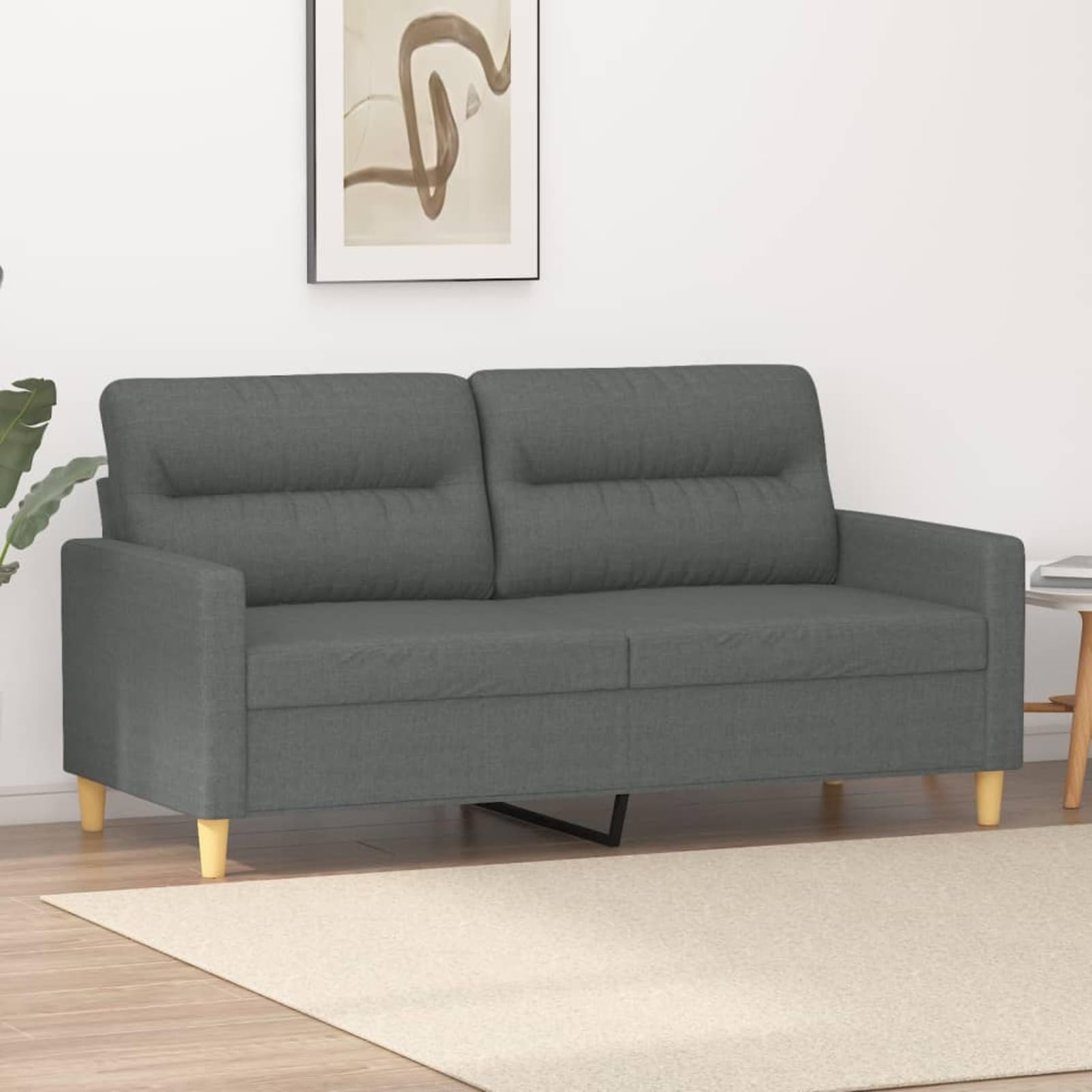 Gecheer Divano a 2 Posti Grigio Scuro 140 cm, Divani Moderni Moderno Imbottito, Sofà per Soggiorno/Ufficio Dire