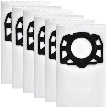 Leadaybetter 6-Pack Fleece Filter Bag Replacement for Karcher WD4 WD5 WD5 / P Dust Filter Bag for K rcher Cleaner MV4 / MK5 / MV6 Vacuum Cleaner Wet / Dry Vacuum Cleaner
