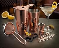 Vista 3 de Barfly Kit de cóctel, Martini agitado, cobre