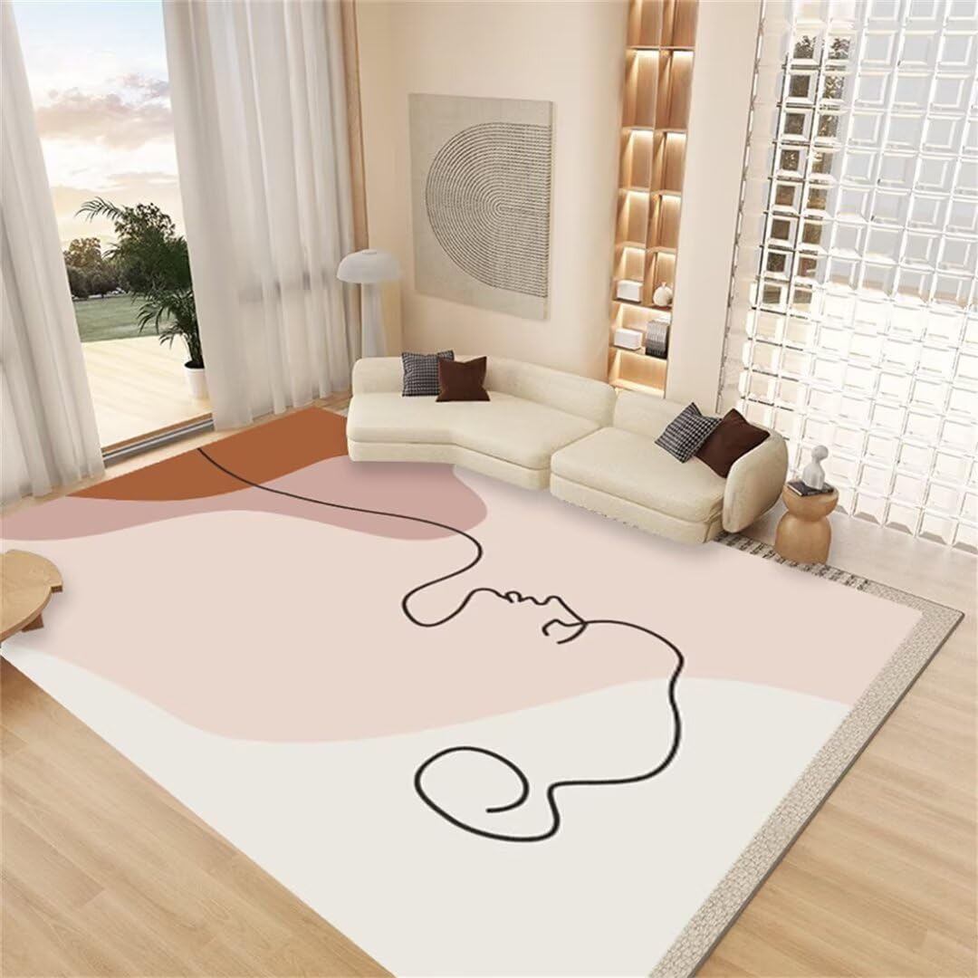 Tapis de chambre adulte lavable et doux beige pour un confort durable
