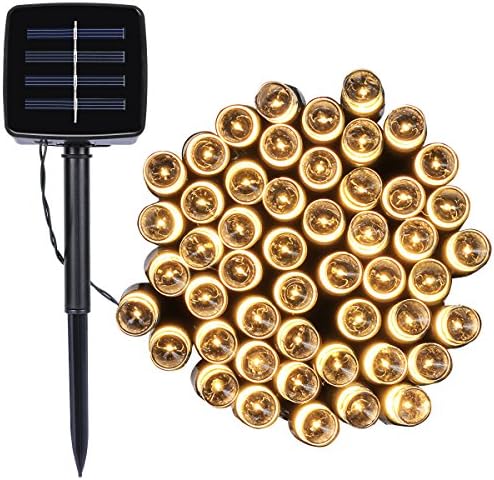 YHYY LED String Christmas Lights,39ft 100LEDs 8 Modes Outdoor Waterproof Solar Powered Fairy Lights for Garden Home Party Bedroom Xmas Outdoor Decorations(Warm White)