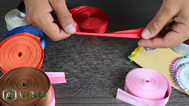 AERZETIX - C77339 - Ruban Biais Replié 9 Mètres X 18 Mm - En Polyester - Couleur Bleu Clair