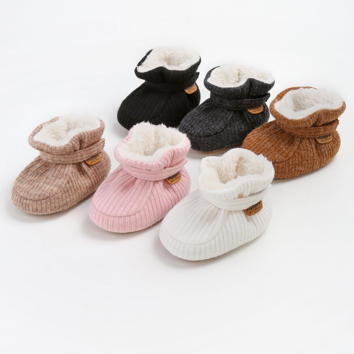 Infant Baby Boys Girls Cozy Fleece Booties Stay on Slippers Non Slip Soft Gripper Sock Shoes Toddler First Walker Newborn Crib Birthday Shower Gift