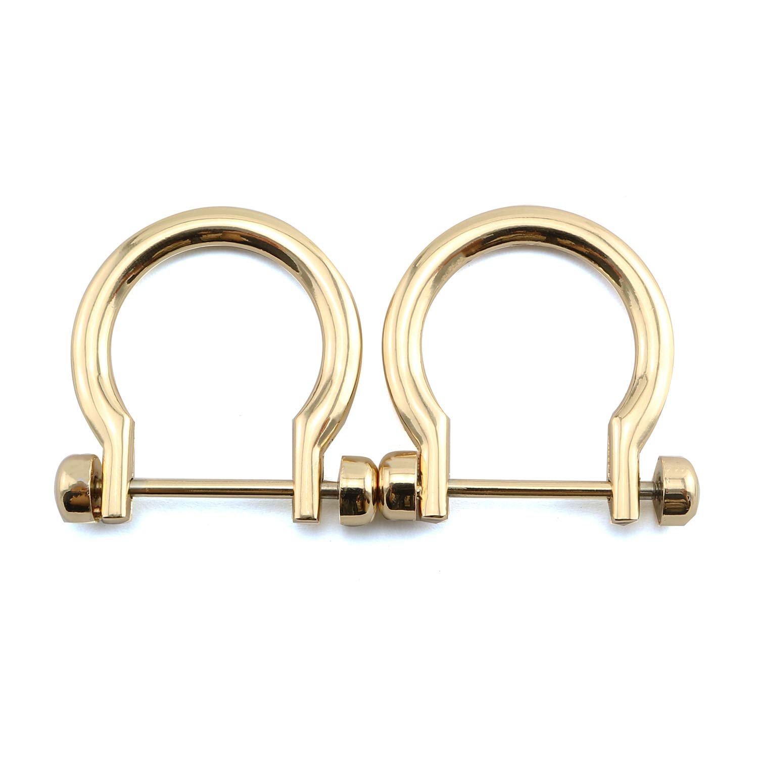 JCBIZ 2pcs Zinc Alloy Shackle Horseshoe U Shape D Ring Luggage Handbag Hardware Accessories Gold