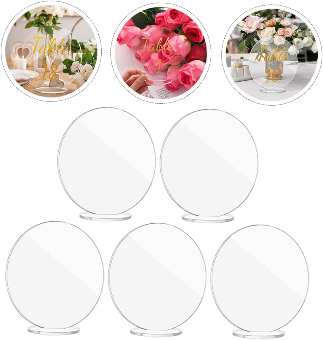 IMIKEYA 15pcs Table Number Holders Wedding Table Number Cards Acrylic Stand Blank Place Cards
