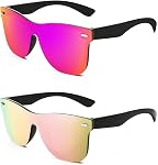 FEISEDY Trendy Rimless Lunettes de soleil miroir à une pièce B4114