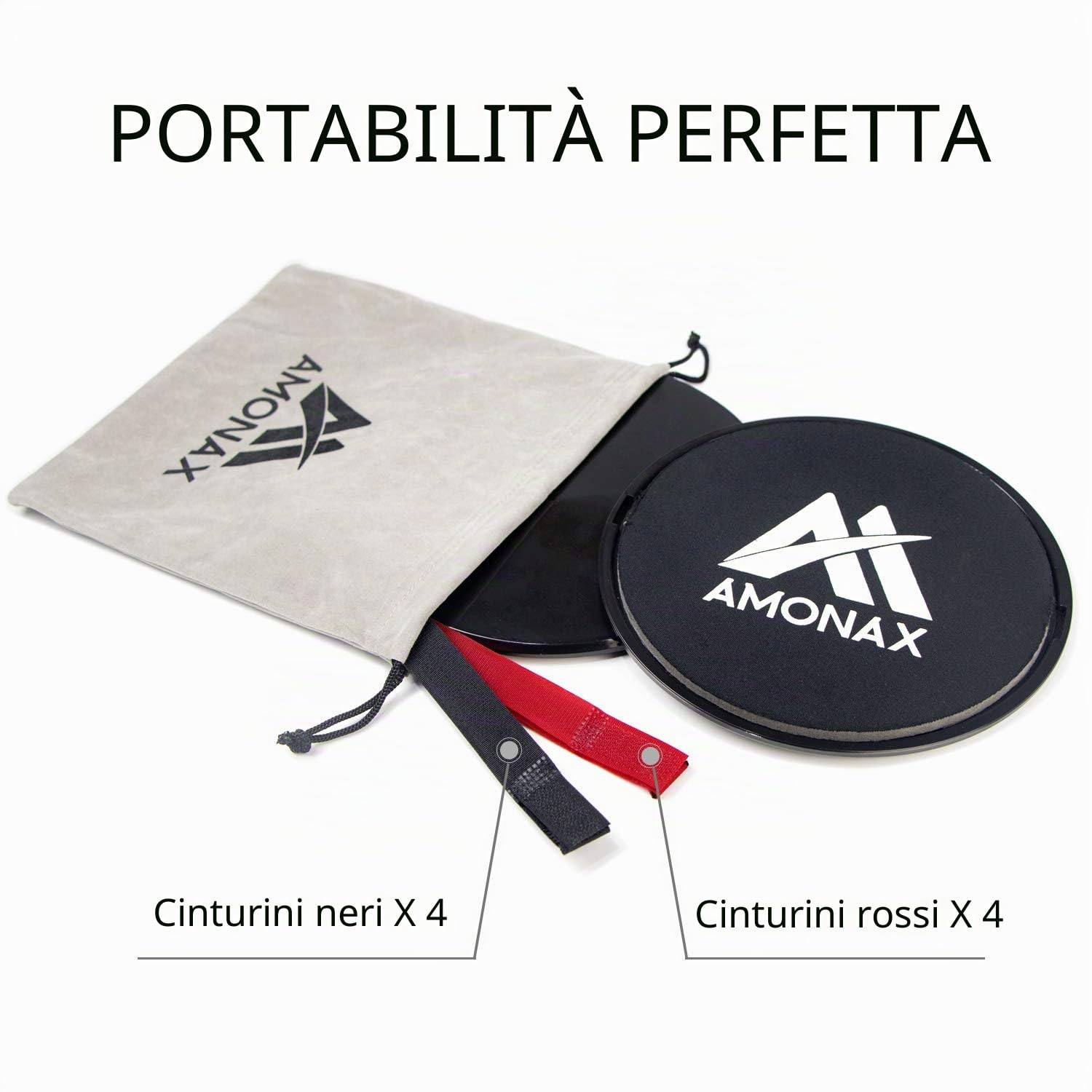 Amonax Sliders Fitness, Core Sliders, Esercizio cursori, Dischi di Scorrimento, Disco Scorrevole, Doppio Lato per Esercizi di Fitness in Palestra e a casa