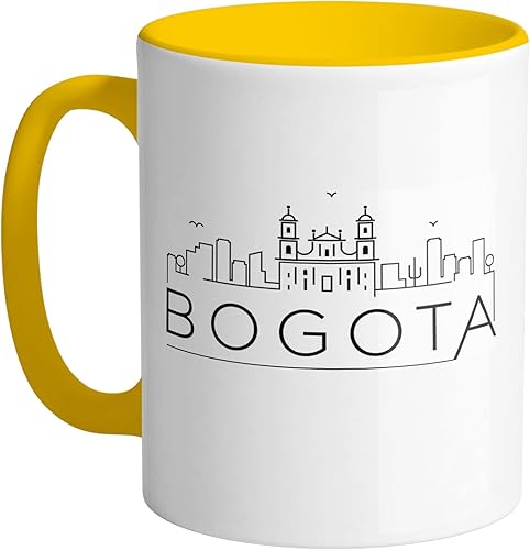 Miniatura 2 de TeesAndTankYou Skyline Bogotá Colombia - Taza de café (11 onzas), color azul marino