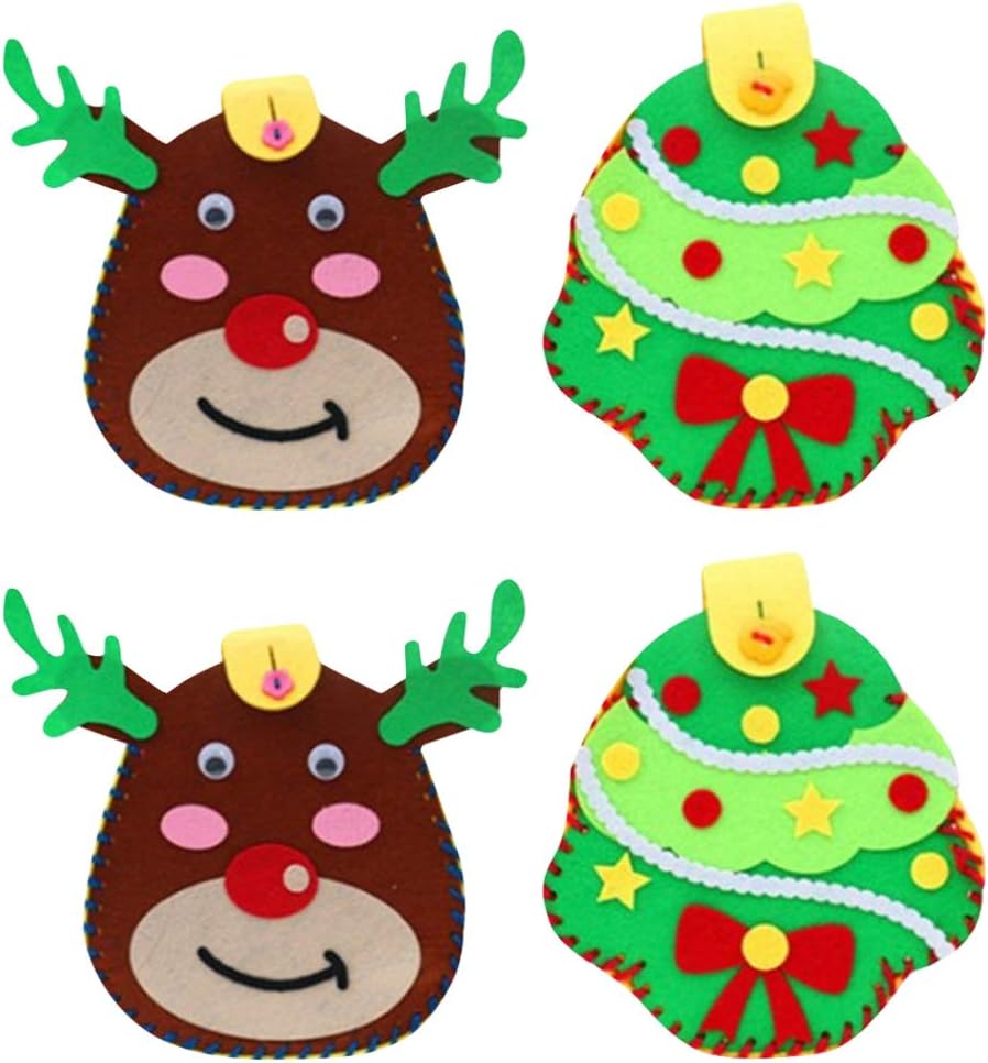 Nuobesty 4ピースクリスマスdiy縫製クラフトバッグキット子供クリスマスフェルトクラフト手作りバッグクリスマスギフト ふるさと納税 ランダムスタイル Nuobesty 4ピースクリスマスdiy縫製クラフトバッグキット子供クリスマスフェルトクラフト手作りバッグクリスマスギフト ふるさと納税 ランダムスタイル