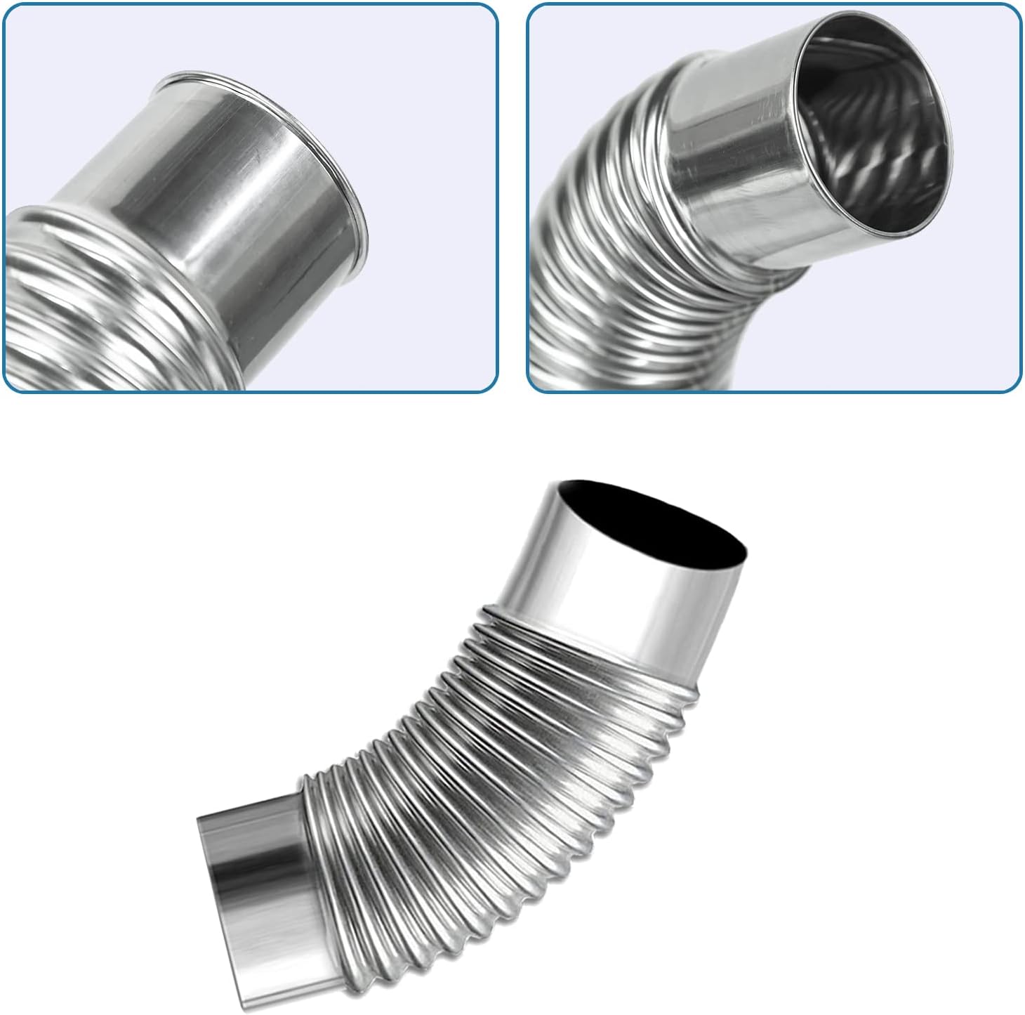 Eagles Stove Pipe Elbow, (2Pack,45 Degree) Furnace Elbow,Chimney Stainless Steel Flue for Outdoor Camping Wood Stove Accessories Pipe (Dia 2.36in/6cm)