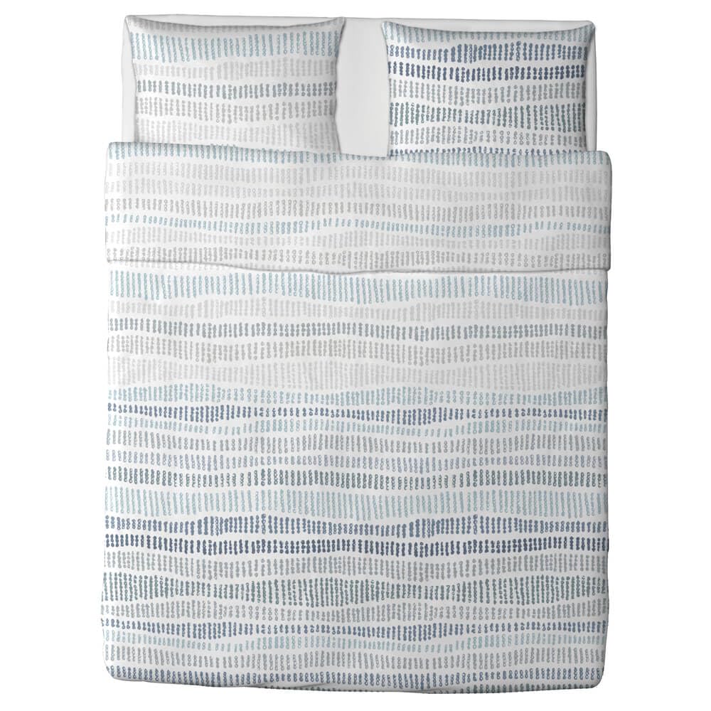 Stilia Colcha Bouti Andika, Diseño Geométrico Azul y Gris, 100% Poliéster, Relleno Acolchado 120g/m², Incluye Funda/s de Cojín (Azul, Cama 150-250x270 cm)