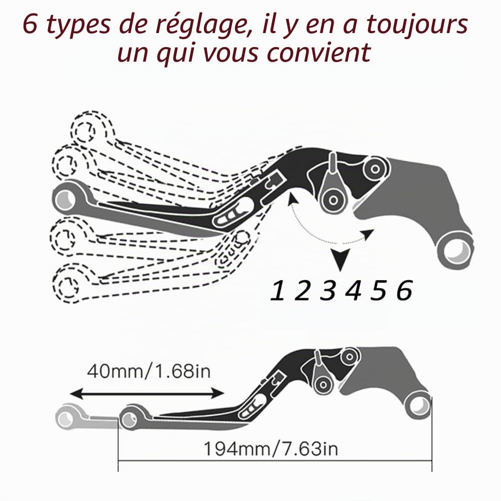 Z750 Moto Leviers d'embrayage de Frein pour Z750 Z 750 2007 2008 2009 2010 2011 2012 2013 (Titan/Vert)