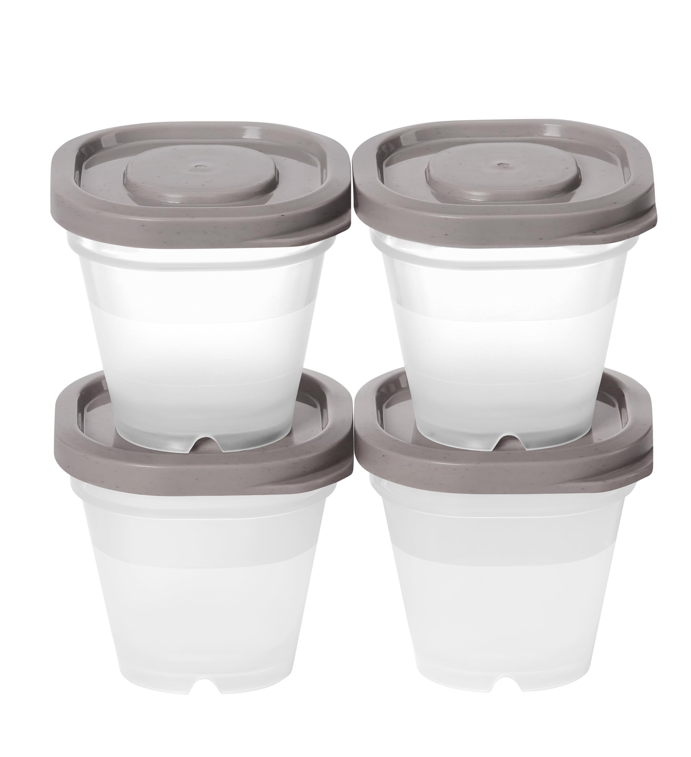 SmartStore Food Storage Container 4 x 0.5 dl | Grey | Dishwasher, Fridge, Freezer, Microwave Safe | Lunch Box Meal Prep | Food Approved and BPA Free | Stackable and Nestable | L5.5 x W5.5 x H10 cm