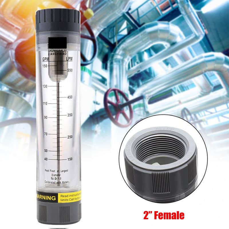 Medidor de flujo líquido, LZM-50G, caudalímetro de 100-300 LPM, hembra interna de 2 pulgadas, caudalímetro de flujo de agua líquida de tubo escala precisa acrílico transparente para medida
