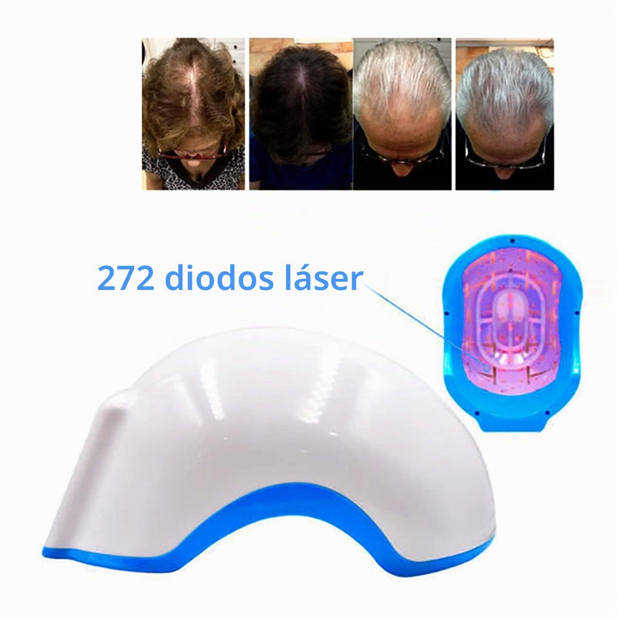 PRO LH272 Casco láser para tratamientos de pérdida de cabello en hombres y mujeres estimulan el crecimiento del cabello, regeneración más densa