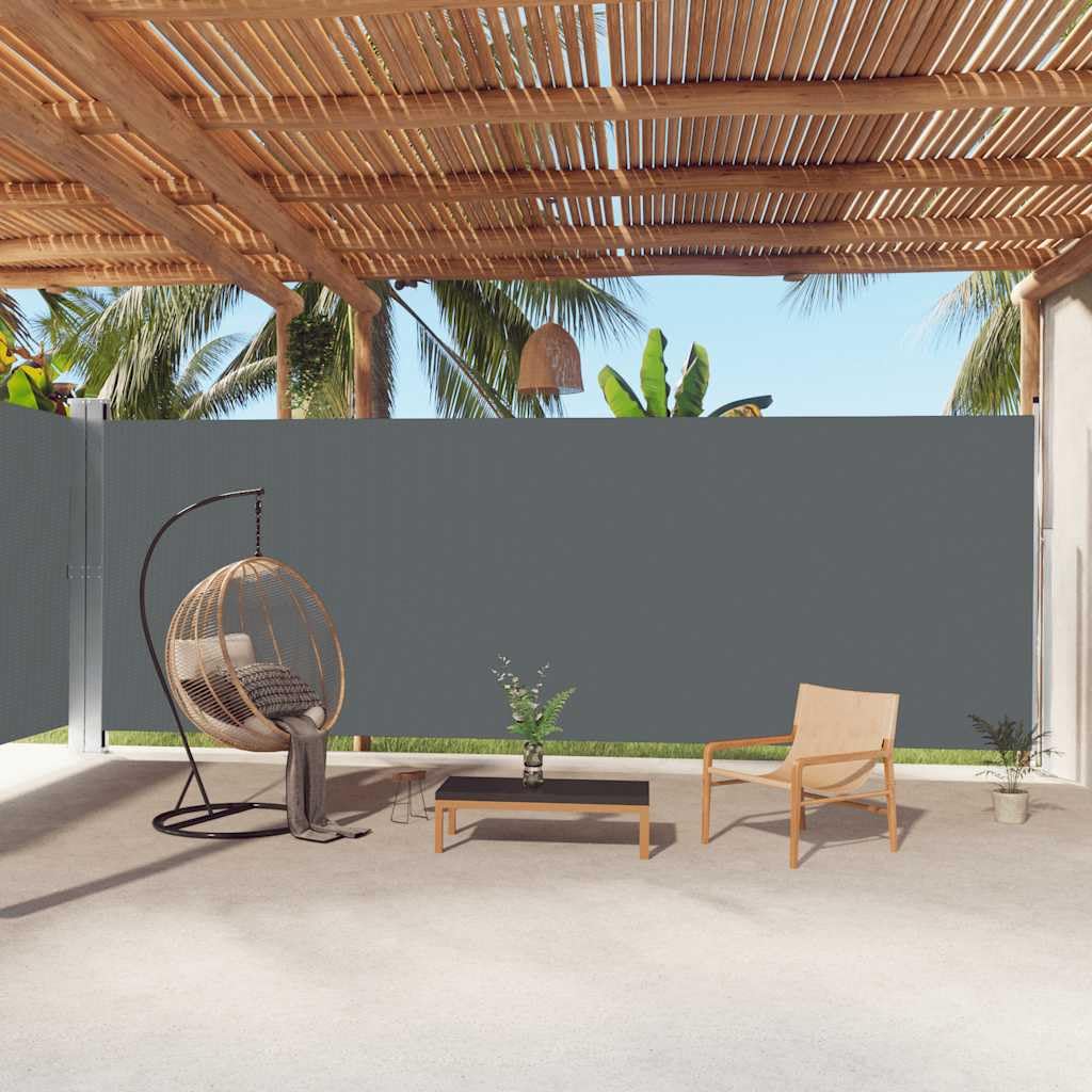 vidaXL Toldo lateral extensible antracita 220 x 1000 cm