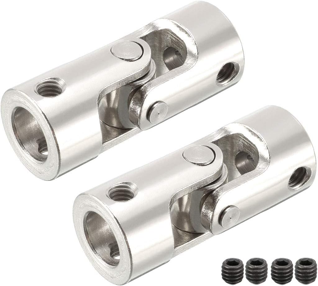 uxcell 3pcs 6mm to 8mm Inner Dia Rotatable Universal Steering Shaft U Joint Coupler L35XD14