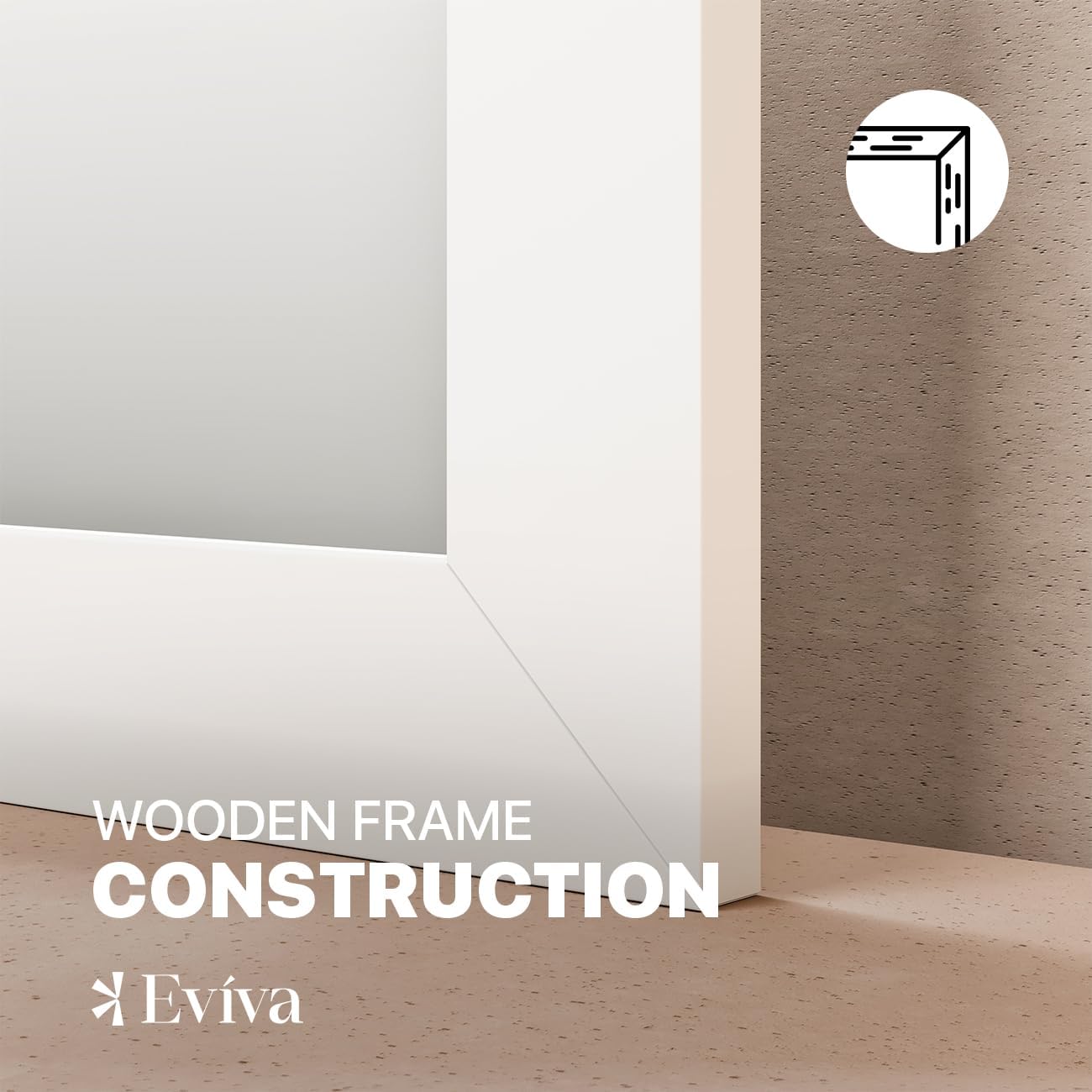 Eviva Acclaim 30" x 35" Rectangular White Wooden Framed Mirror