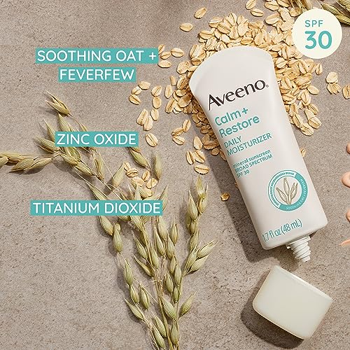 Aveeno Calm + Restore Daily Moisturizer Mineral Sunscreen, 1.7 fl. oz - image 4