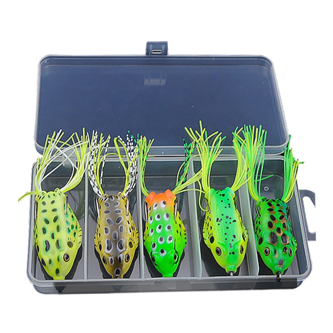 Elprico Topwater Grenouille leurres, 5 pièces appâts de
