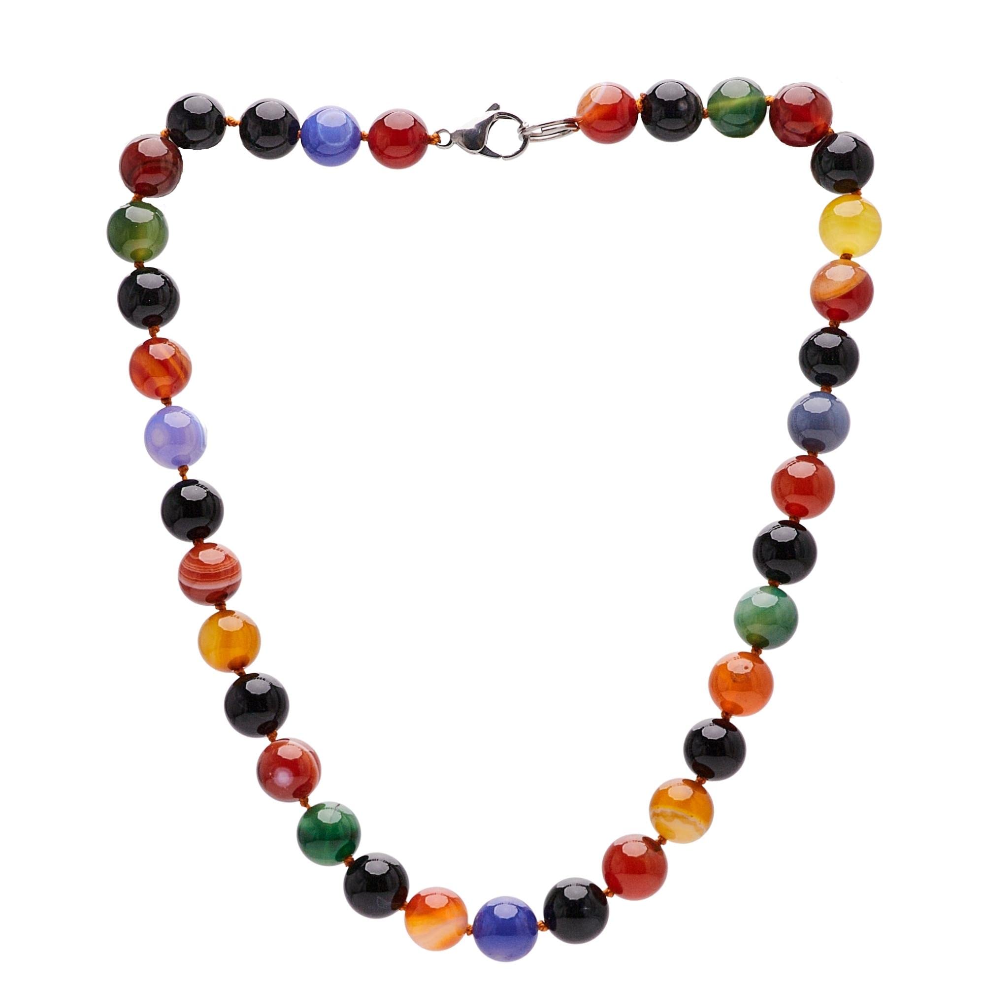 Treasure Bay Collar de cuentas de piedras preciosas naturales de 12 mm para mujer