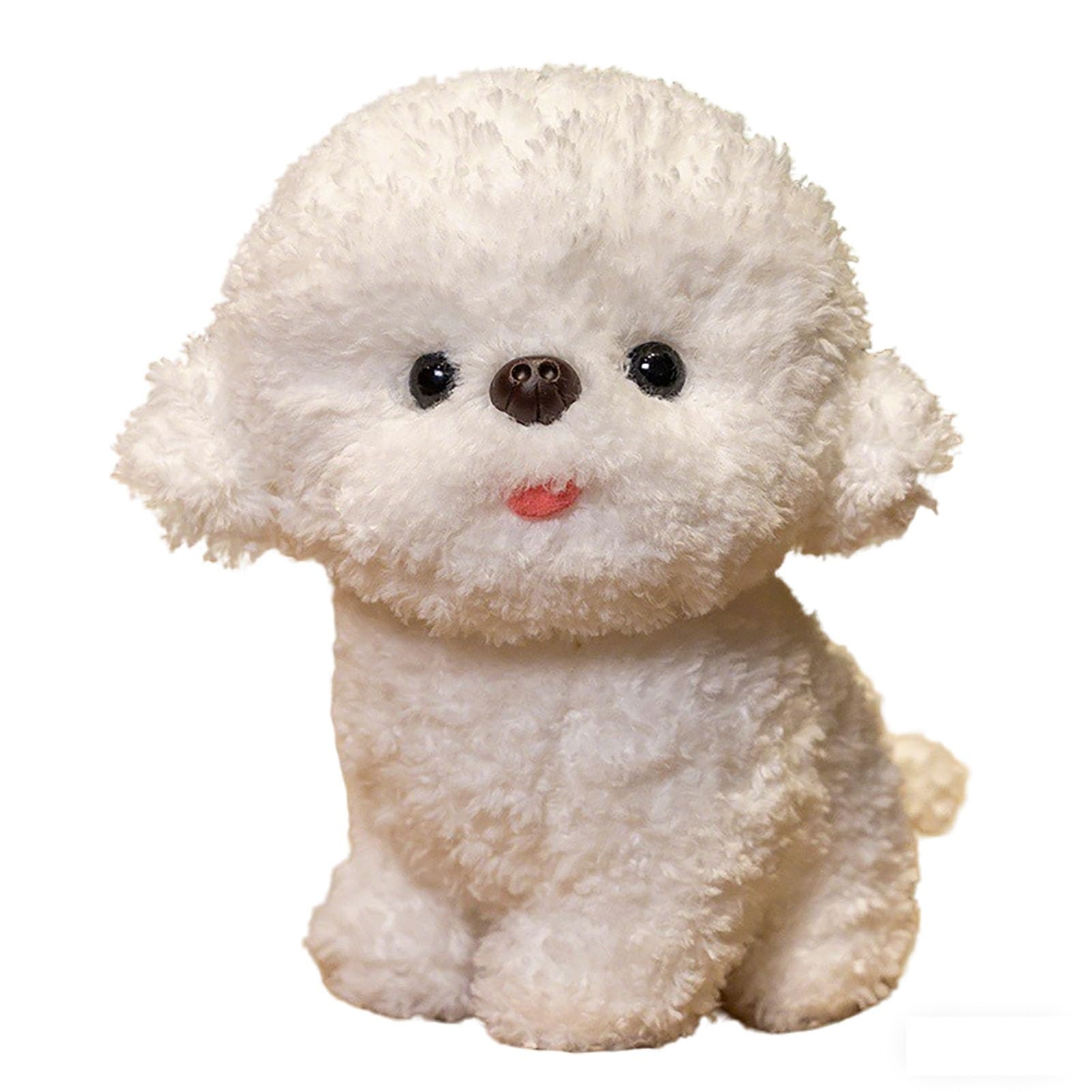 Bichon Frise Plush, Lifelike Stuffed Animal Soft Cuddly Christmas Birthday Gift For Kids Adults Home Decor For Girls Boys(White,30cm/11.8in)