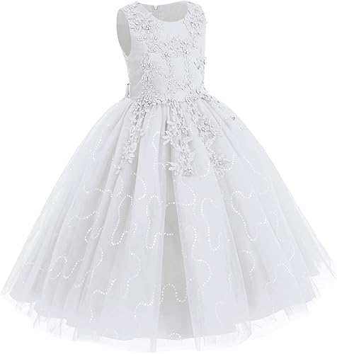 Miniatura 2 de Vestido de encaje para niña de las flores para niños, boda, dama de honor, fiesta, vestido largo formal, vestido de princesa de comunión, vestidos