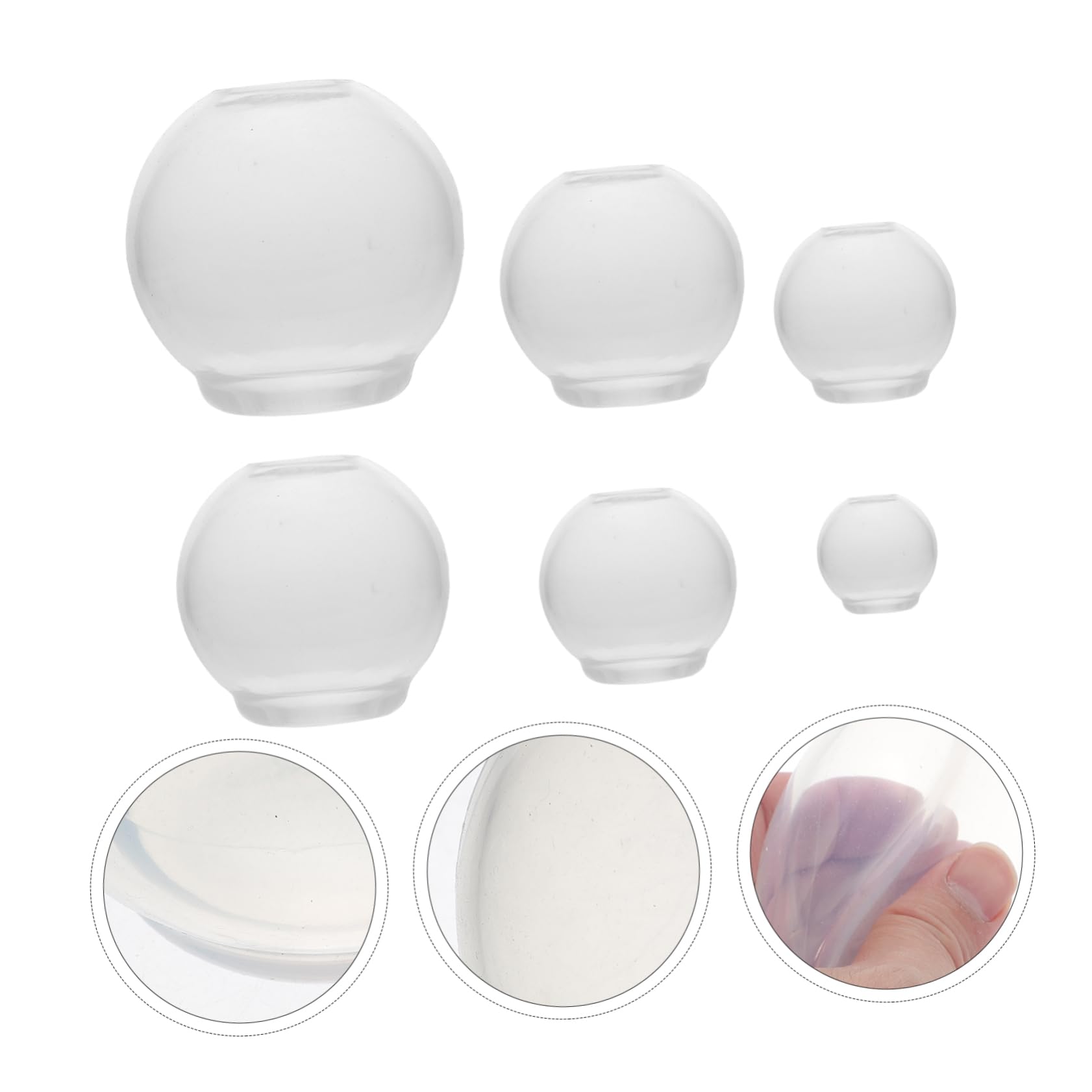 DOITOOL 2 Series Moldes De Silicona Para Esferas De Cristal De Moldes Redondos No Pegajosos Para Manualidades Diy Duraderos Y Reutilizables 6 Piezas X 2