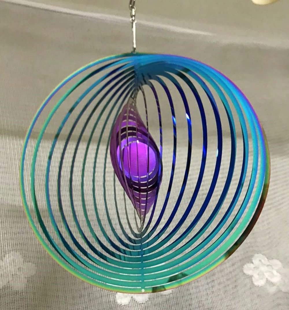 3D Wind Spinner, Mirrored Flowing Metal Wind Spinners for Balcony