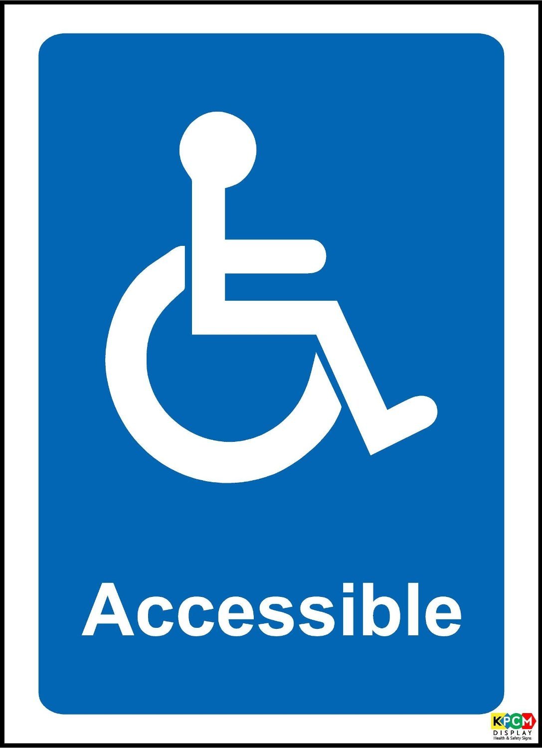 Kpcm Display Ltd Wheelchair Accessible Notice Sign - 1.2Mm Rigid Plastic 200Mm X 150Mm
