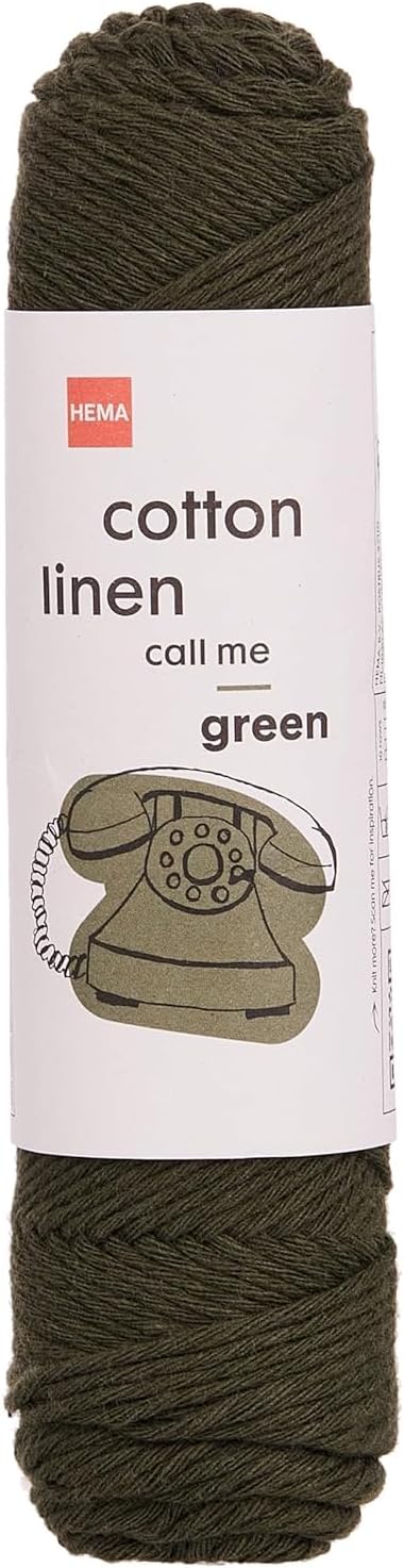 HEMA Cotton/Linen Knitting And Crochet Yarn Green, 83M, 1400202