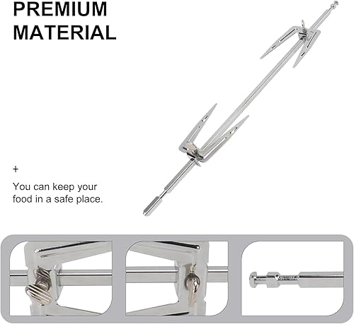 Miniatura 4 de Cabilock Juego de tenedores de asador de acero inoxidable de 13.5 pulgadas para freidora de aire y barbacoa, herramientas para asar carne, para